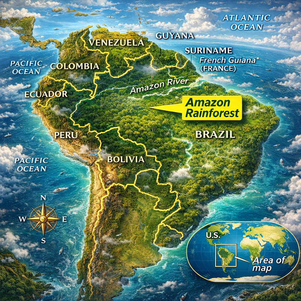 Amazon rainforest aerial view